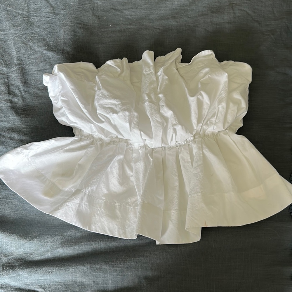 Pleated white crop top